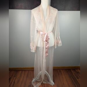 Victoria's Secret Sheer Blush Lace Mesh Robe